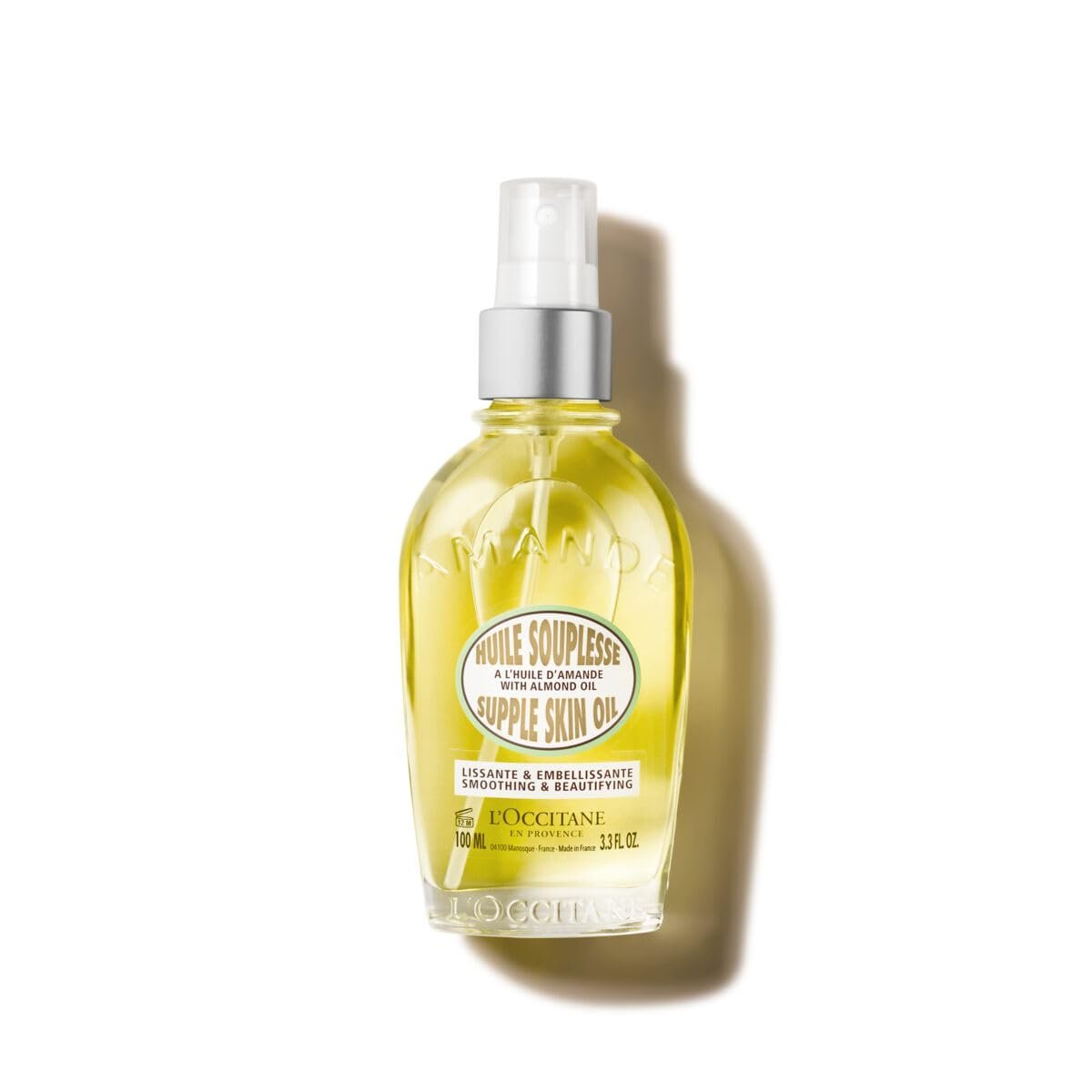 L’Occitane Almond Body Oil, Moisturizes, Nourishes, Hydrates, Softens Dry Skin, Absorbs Fast, Lightweight, Non-Greasy, Luxurious Post-Shower Skincare