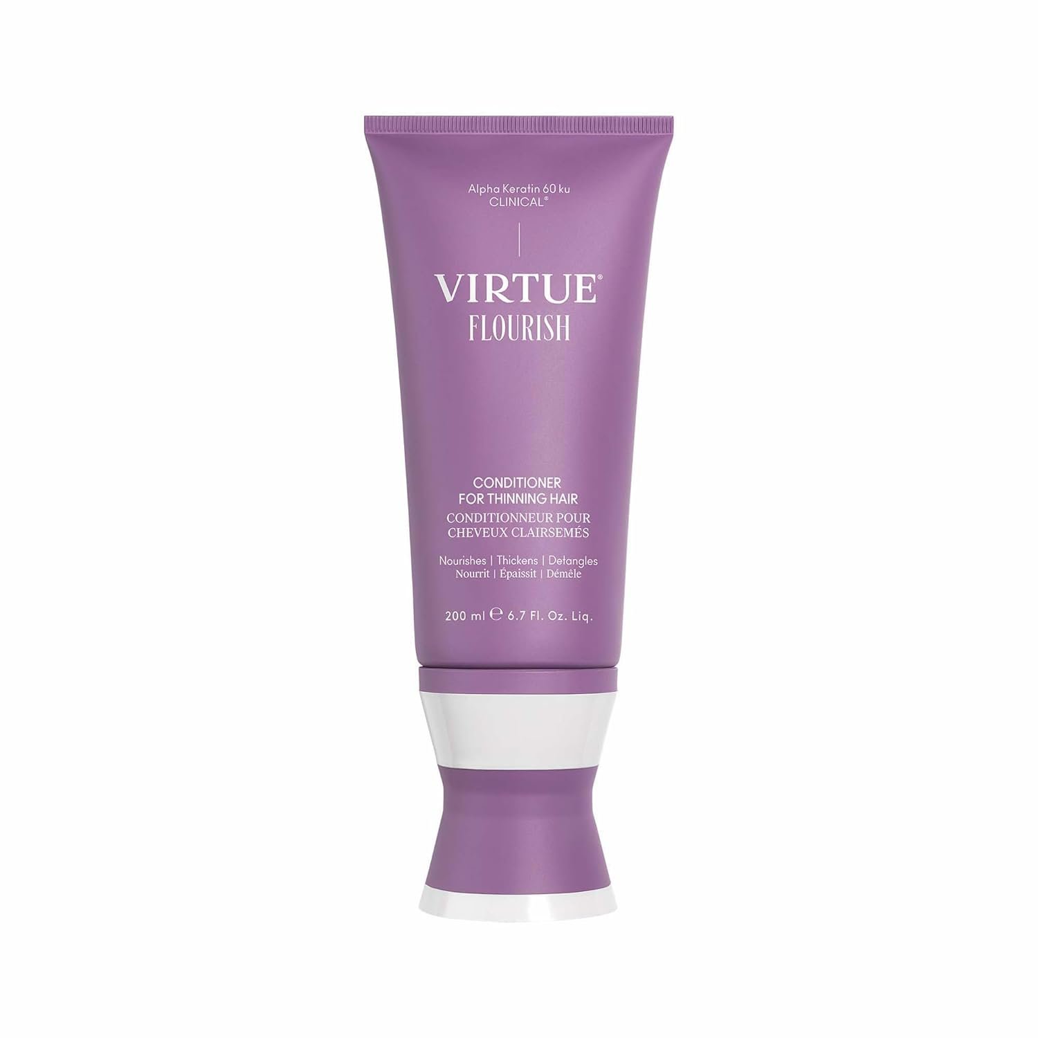 VIRTUE Flourish Conditioner for Fine or Thinning Hair, Sulfate Free Hair Growth Product, Detangles and Thickens, Color Safe