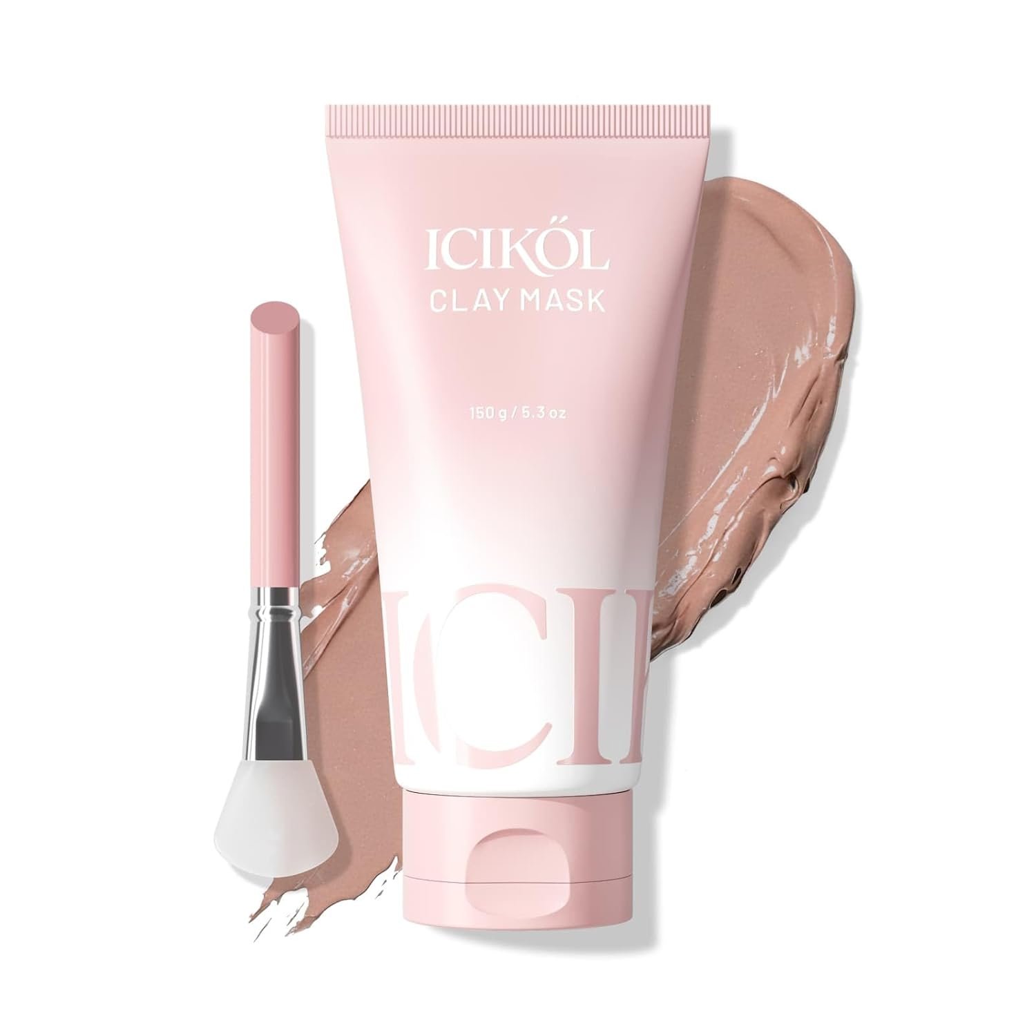 Deep Cleansing Red Clay Face Mask, with Glacial Minerals & Soothing Tightening Mud, 5.3 oz Large Size – Hydrating Mud Mask with Brush, Zero Pore Blackhead Mud Facial Mask for All Skin Types