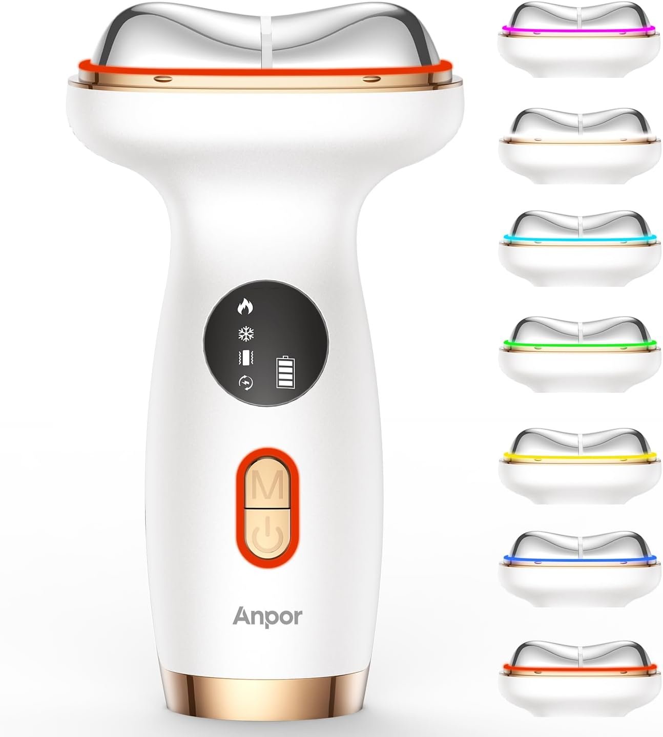 7-in-1 Face & Neck Beauty Massager with Heat & Cold, Gua Sha Facial Massager Tool, Microcurrent, 7 Light Therapies, Smart Vibration for Puffiness, Firming & Glowing Skincare (Pearl White)