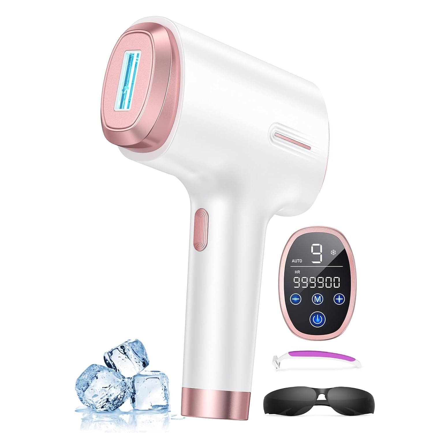 IPL Laser Hair Removal Device – 41°F Ice Cooling Painless Laser for Women Men, Face Body Bikini, 21J Energy, 96% Hair Reduction, At-Home Professional Results