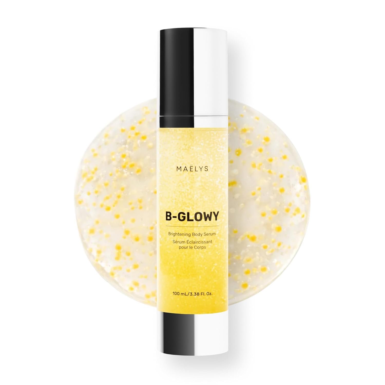 MAËLYS B-GLOWY Brightening Body Serum for Dark Spots – Supports Even Looking Skin – Peptide Formula with Niacinamide & Meadowfoam Oil (3.4 Fl Oz)
