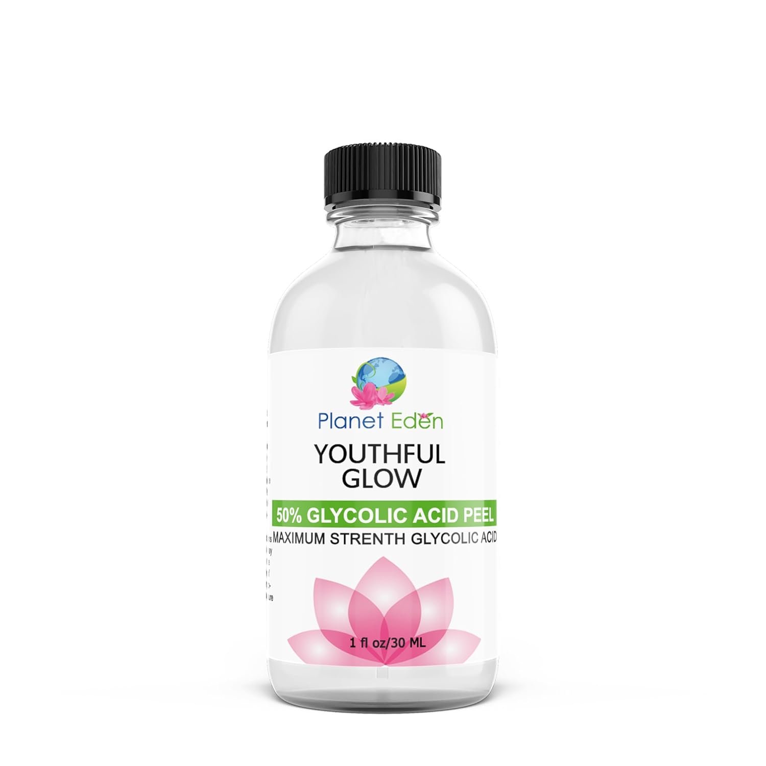 Planet Eden 50% Glycolic Acid Skin Chemical Peel Kit with Fan Brush – Maximum Strength Peel for visible results from home – Glow Up!