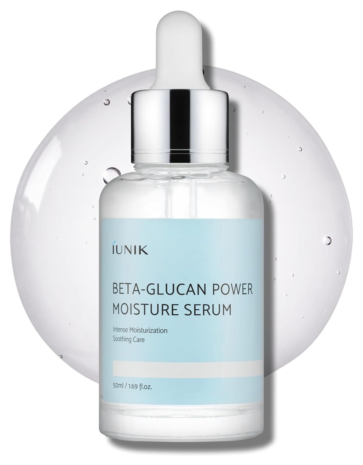 IUNIK Beta-Glucan Power Deep Moisture Serum – Intense Hydration Vegan Korean Serum with Mushroom Yeast Extract – For Dry, Mature, Sensitive Skin, Fine Lines & Loss of Firmness Korean Skincare