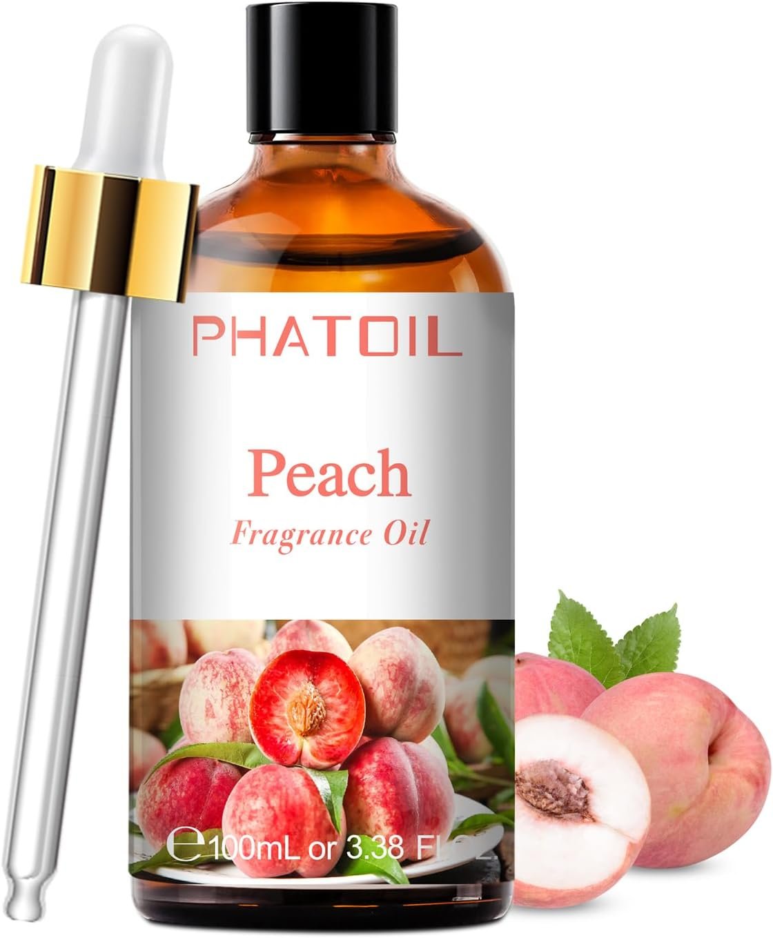 PHATOIL 3.38FL.OZ Peach Fragrance Oils for Aromatherapy, Essential Oils for Diffusers for Home, Perfect for Diffuser, Yoga, Skin Care, DIY Candle and Soap Making – 100ml