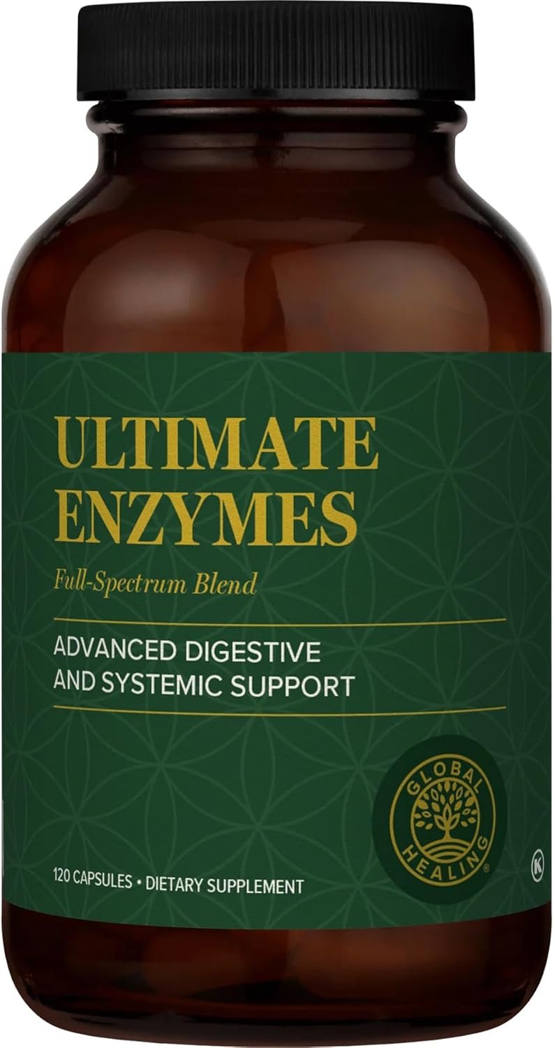 Global Healing – Ultimate Enzymes – Systemic & Digestive Enzymes Supplement for Healthy Digestion, Immune System Boost & Natural Gut Health, Digestive Enzyme for Women & Men, Lipase