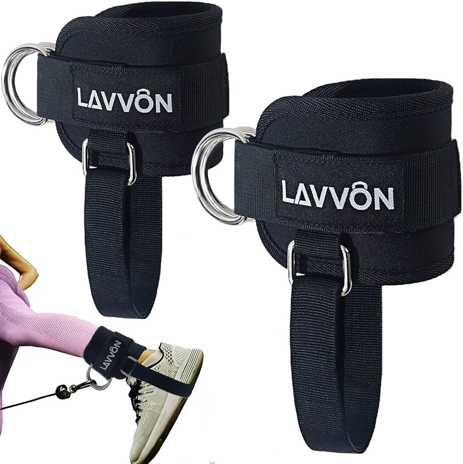 Ankle Straps for Cable Machines Kickbacks – Adjustable Comfort Ankle Cable Attachments for Gym Ankle Cuff Cable Machine Glute Kickback Straps – Leg Extensions, Curls & Ankle Cuffs Women