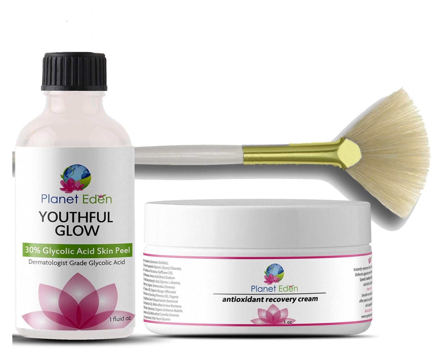 30% Glycolic Acid Peel with Antioxidant Recovery Cream – At-Home Chemical Exfoliant for Smooth Texture, Radiant Glow, and Post-Peel Hydration