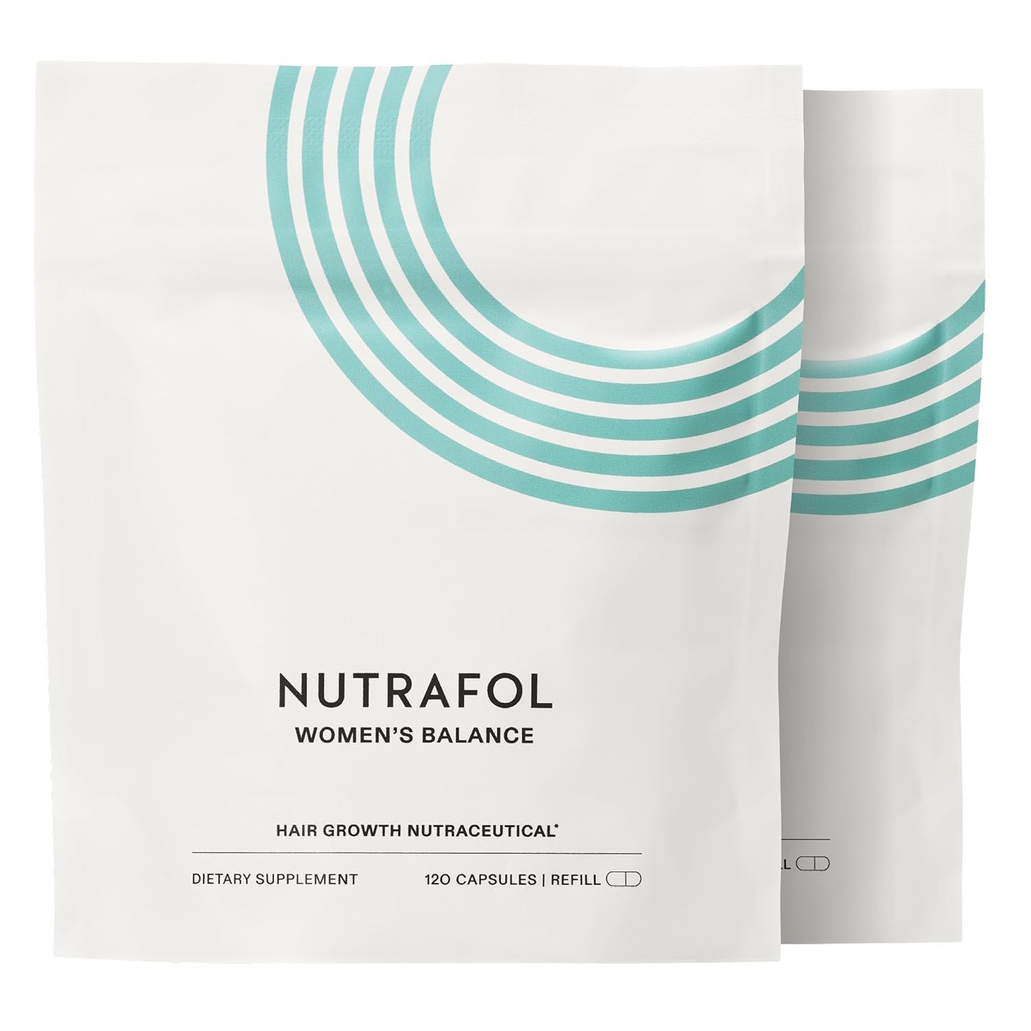 Nutrafol Women’s Balance Hair Growth Supplements, for Ages 45+, Clinically Proven for Visibly Thicker Hair and Scalp Coverage, Dermatologist Recommended – 2 Month Supply, 2 Refill Pouches