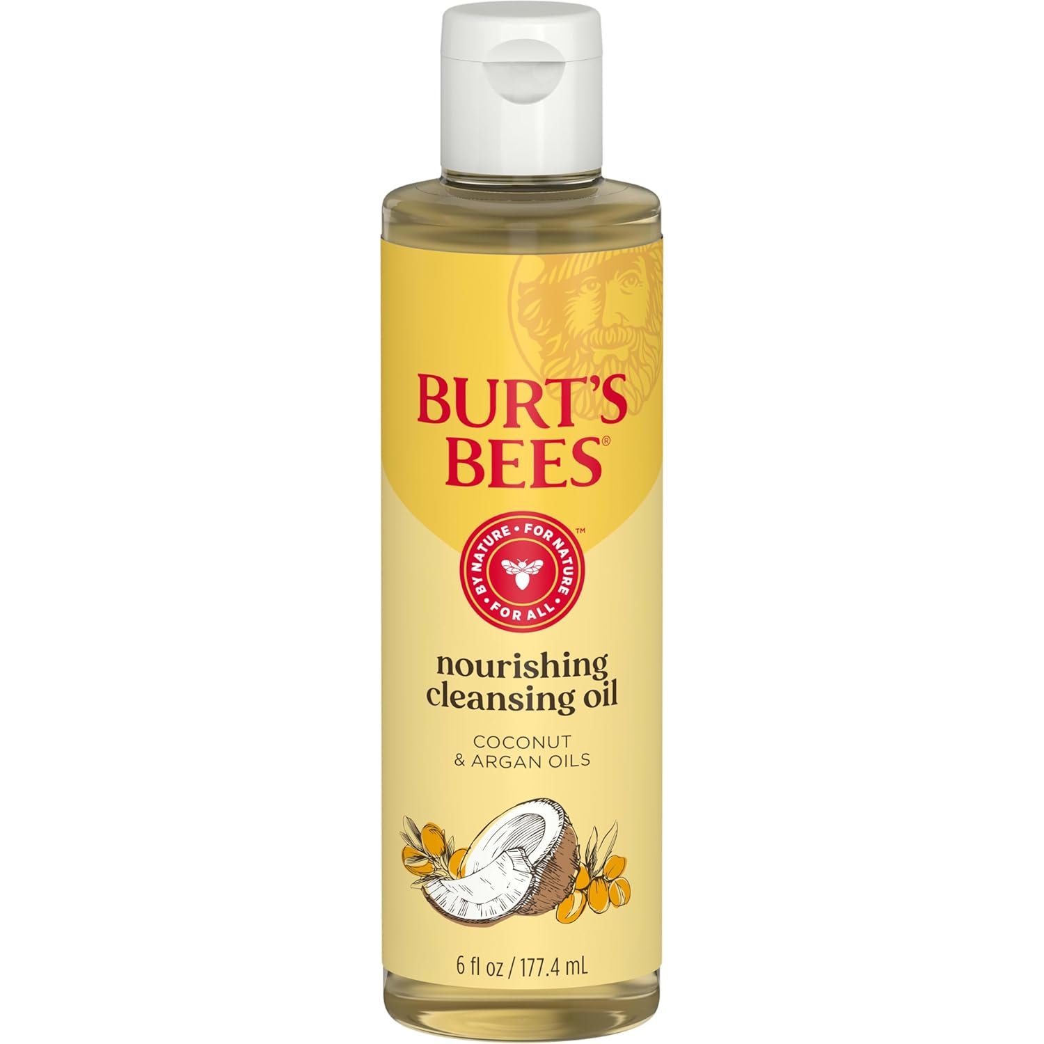 Burt’s Bees Nourishing Cleansing Oil With Coconut and Argan Oils, Cleansing Face Oil for Normal to Dry Skin, College Back to School Dorm Essentials, Natural Origin Skin Care, 6 fl. oz. Bottle