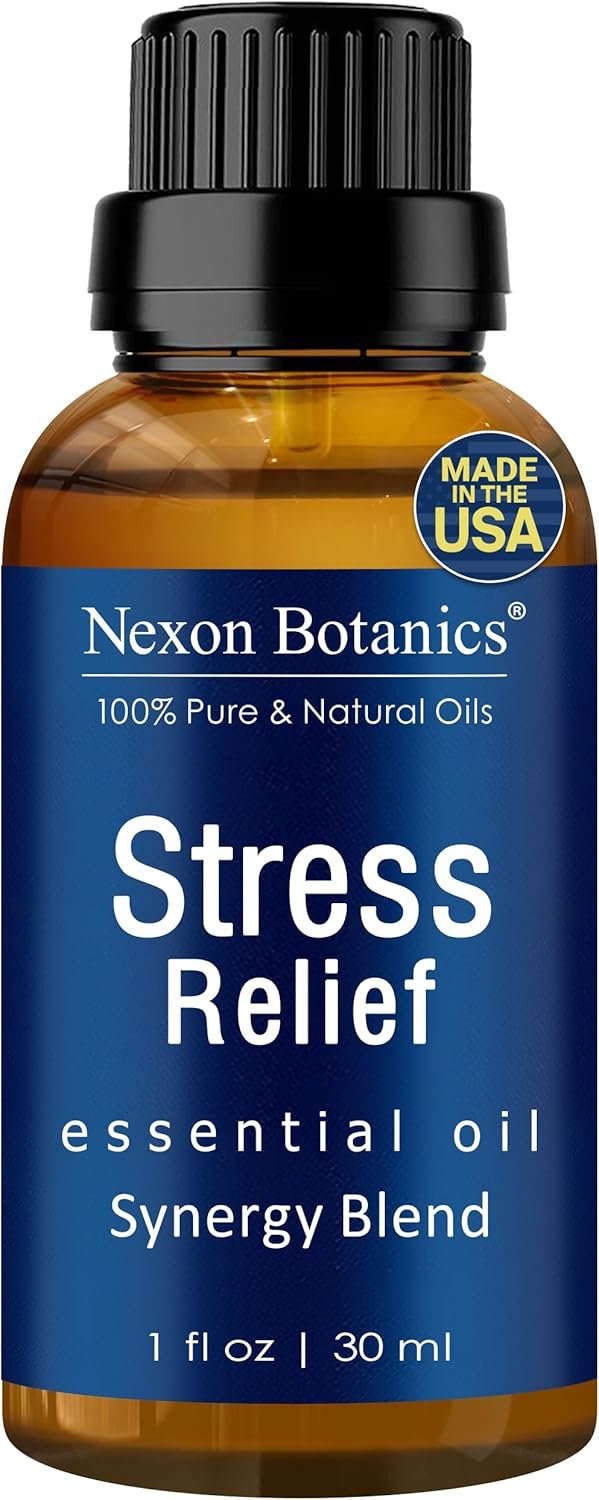 Stress Relief Essential Oil Blend 30 ml – Stress Relief & Calm Essential Oil for Diffusers & Aromatherapy – Promotes Relaxation & Rest – Nexon Botanics