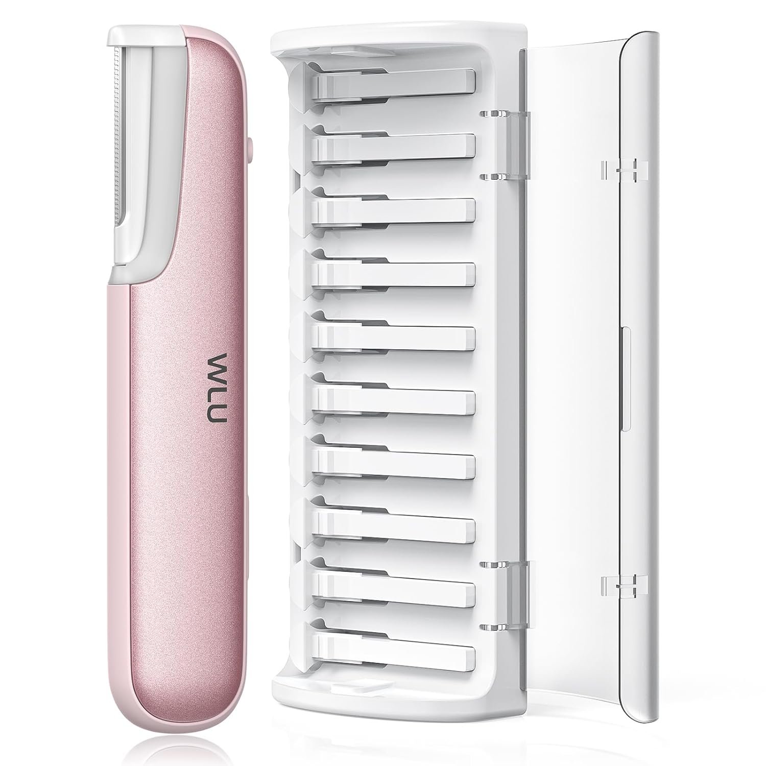 Dermaplaning Tool for Women Face – Edge Technology Sonic Dermaplane Razor for Facial Exfoliation & Peach Fuzz Hair Removal with 10 Refill Blades (Pink)