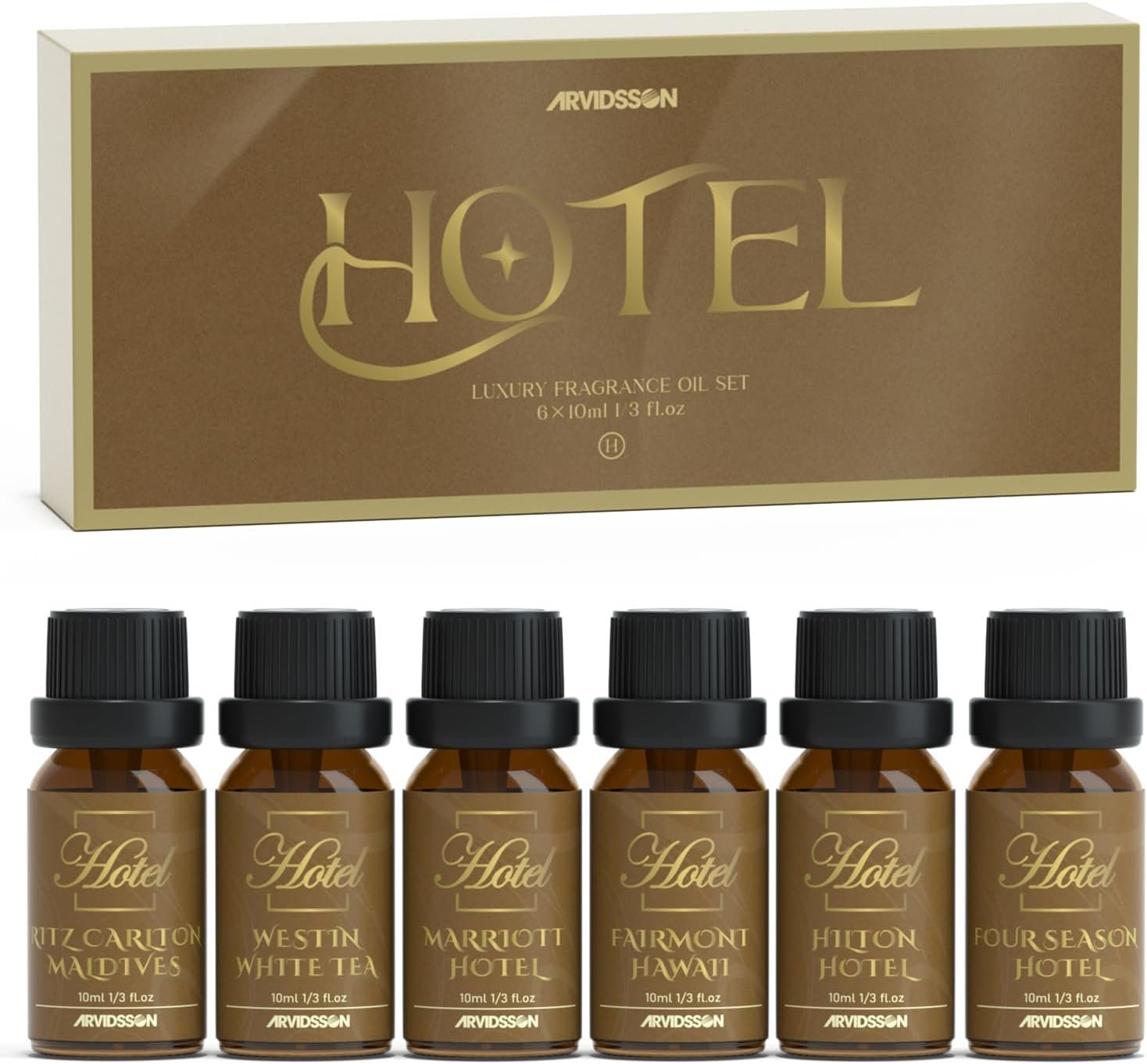 ARVIDSSON Hotel Diffuser Oils Gift Set – Hotel Essential Oils for Diffuser, Luxury Fragrance Oils Inspired by 5 Star Hotels Scent, Gift for Women and Men