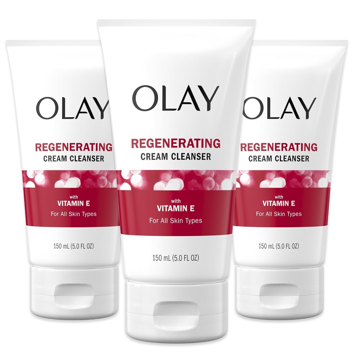 Olay Regenerist Regenerating Cream Cleanser Face Wash, 5 Fl Oz, Pack of 3