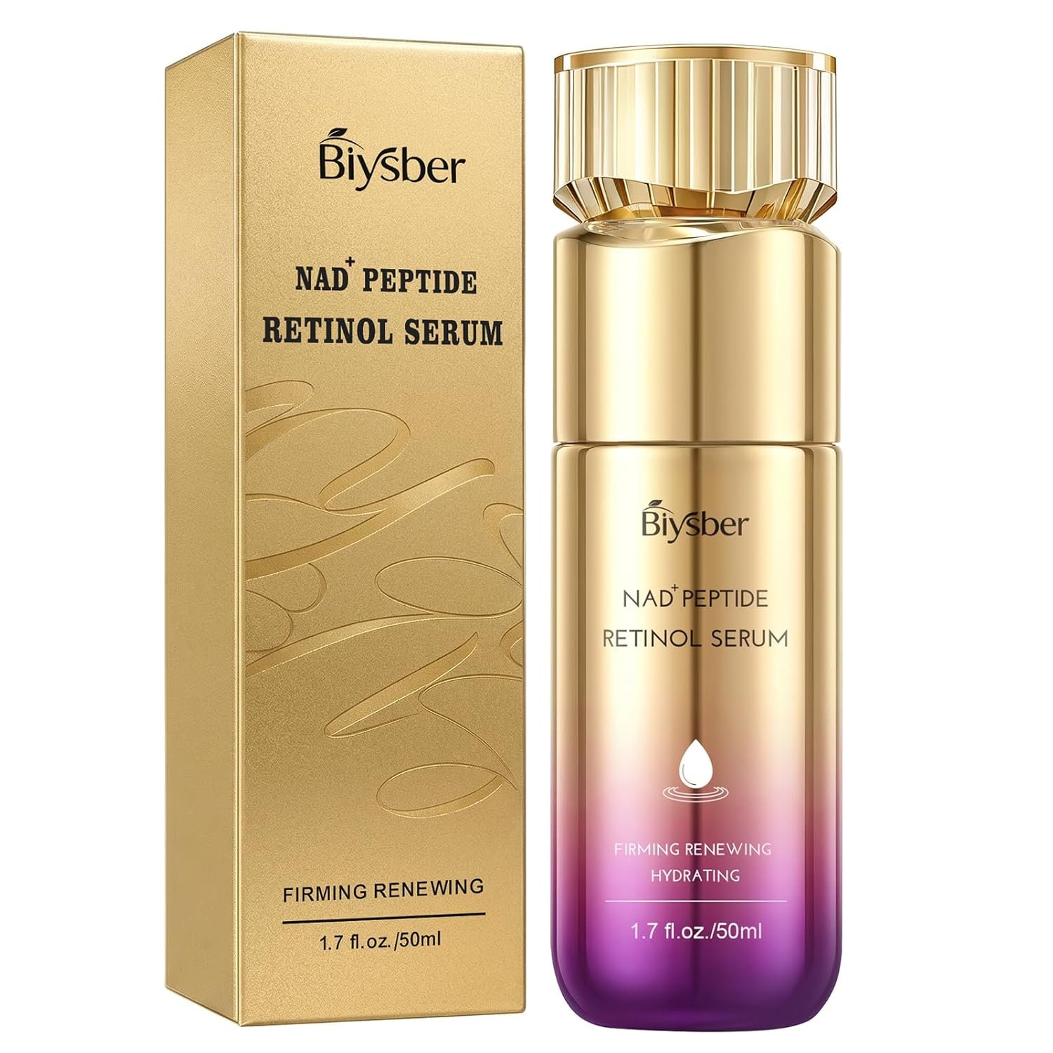 NAD+ Retinol Collagen Serum for Face: Anti-Aging Peptide Serum, Tightens Skin, Reduces Wrinkles & Fine Lines, Hydrating Serum for Radiant Glow 1.7 fl.oz