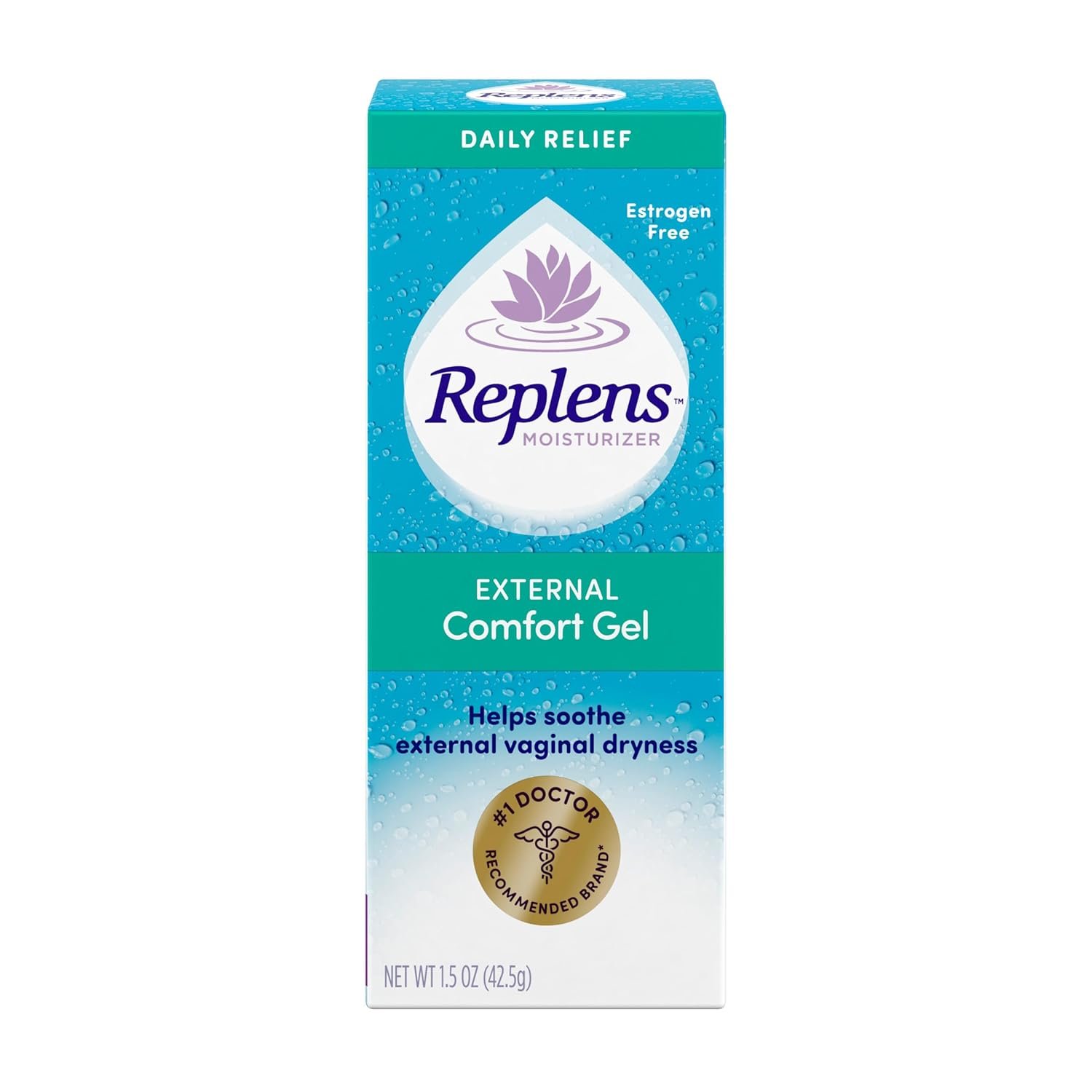 Replens Moisturizer External Comfort Gel for Vaginal Dryness, 1.5 oz