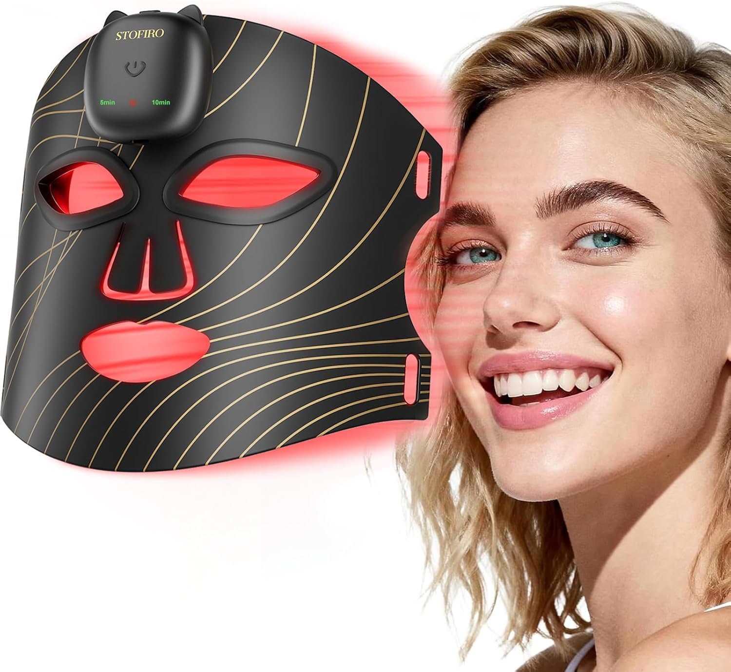 FDA-Cleared 850nm Red Light Therapy Mask for Face with Eye Protection, Christmas Birthday Mother’s Day Gifts for Women, Home Beauty Device